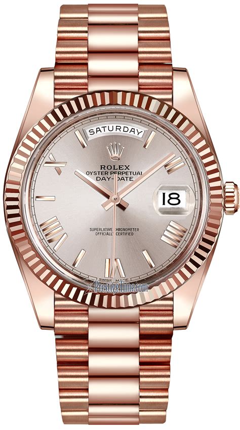 rolex everose gold setting|Rolex day date reference 228235.